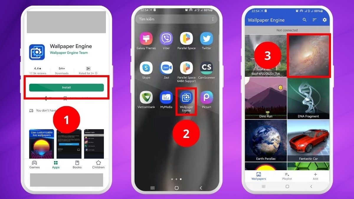 Kho hình nền cực đẹp trên Wallpaper Engine giúp đặt video làm hình nền android.