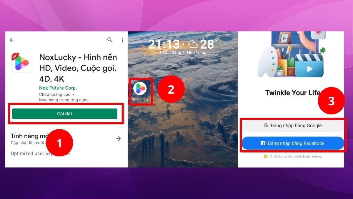 Đăng nhập NoxLucky để trải nghiệm cách đặt video làm hình nền điện thoại android.