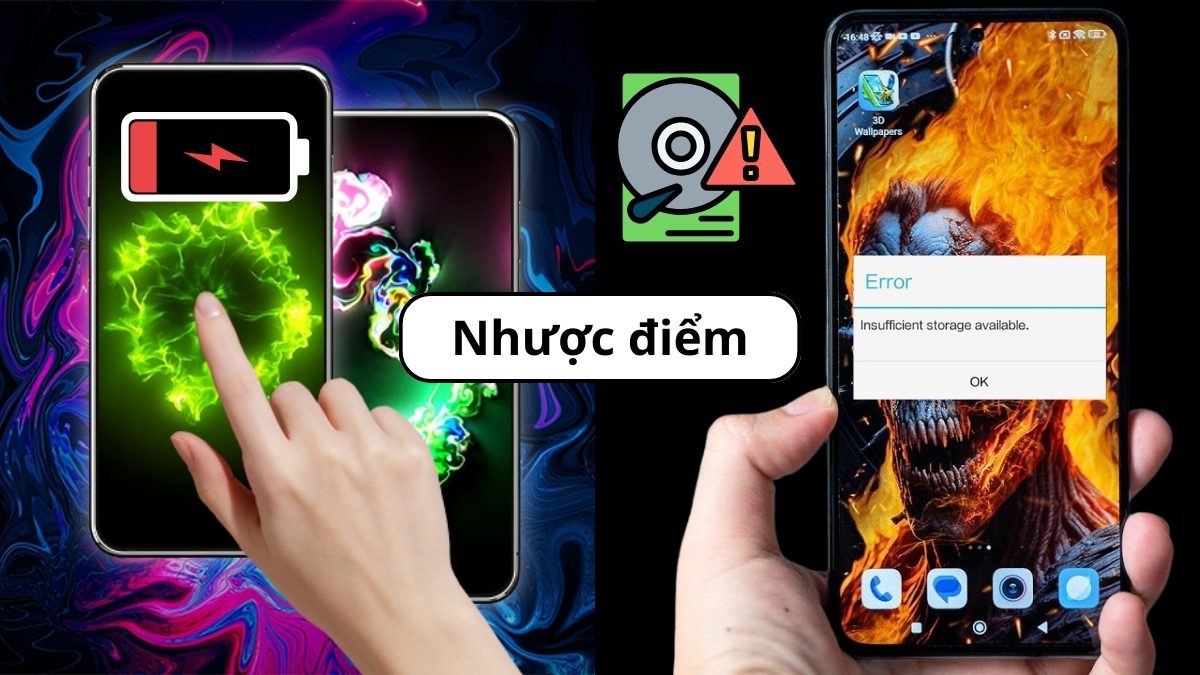 Những lưu ý về pin và bộ nhớ khi sử dụng hình nền động android.