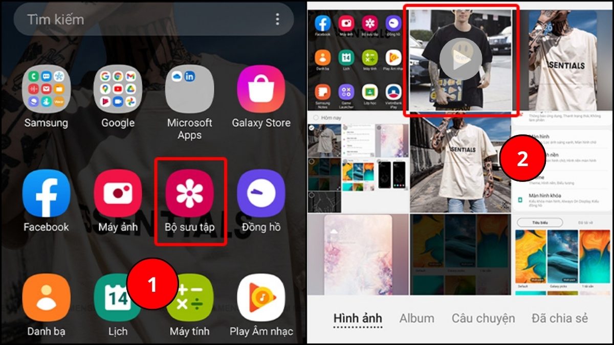 Mở thư viện video trên Samsung để bắt đầu cách để đặt video làm hình nền điện thoại.