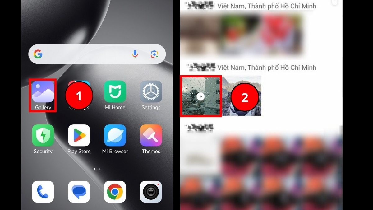 Truy cập Gallery trên Xiaomi để thực hiện cách đặt video làm hình nền điện thoại android.
