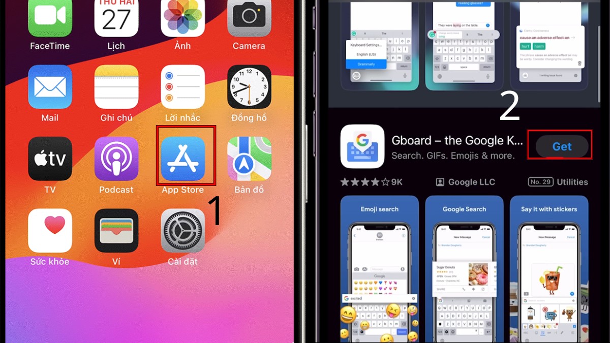 Tải Gboard trên App Store cho cách đổi màu bàn phím iphone nâng cao.