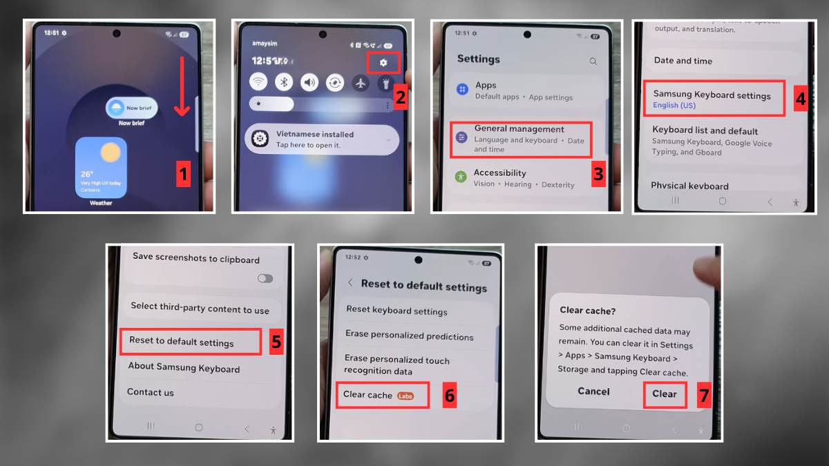 Cách xóa bộ nhớ đệm ứng dụng khi gặp lỗi không thực hiện được cách đổi nền bàn phím samsung.