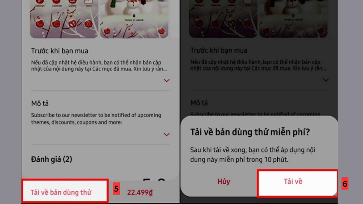 Các bước tải và áp dụng theme mới cho ảnh hình nền bàn phím samsung.
