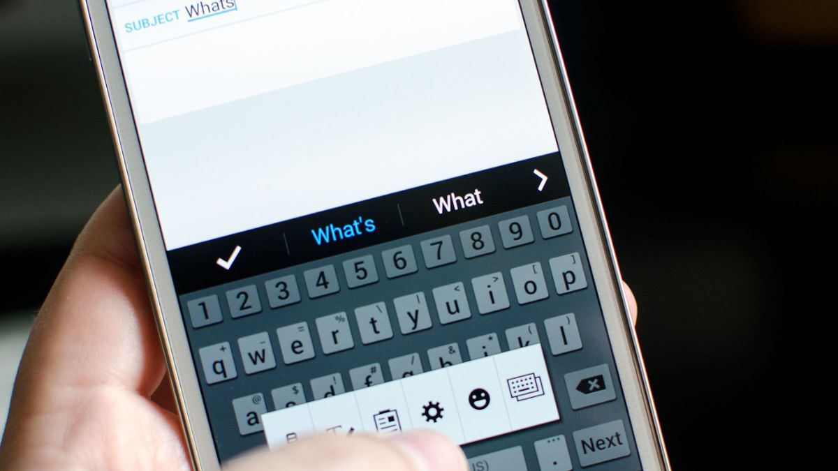 Giao diện hiển thị khi thực hiện cách bật gợi ý bàn phím samsung hỗ trợ gõ nhanh.