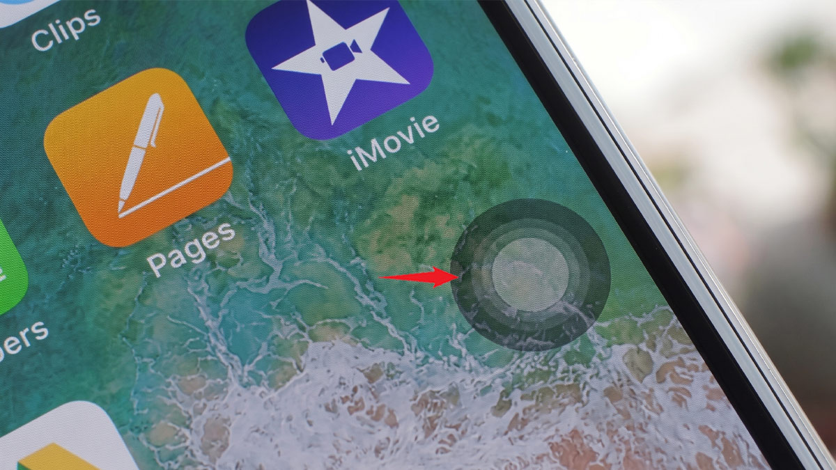Phím AssistiveTouch hiển thị khi thực hiện cách bật nút home ảo trên iphone 13.