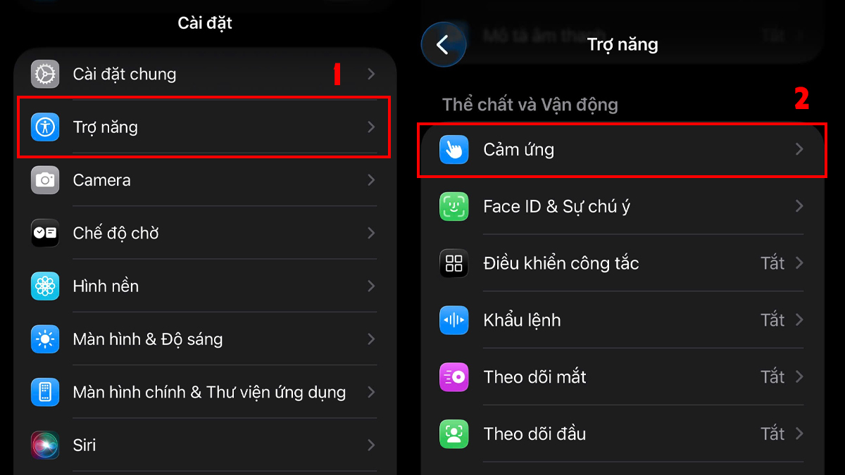 Vào phần Trợ năng để hủy cách bật nút home ảo trên iphone 13.