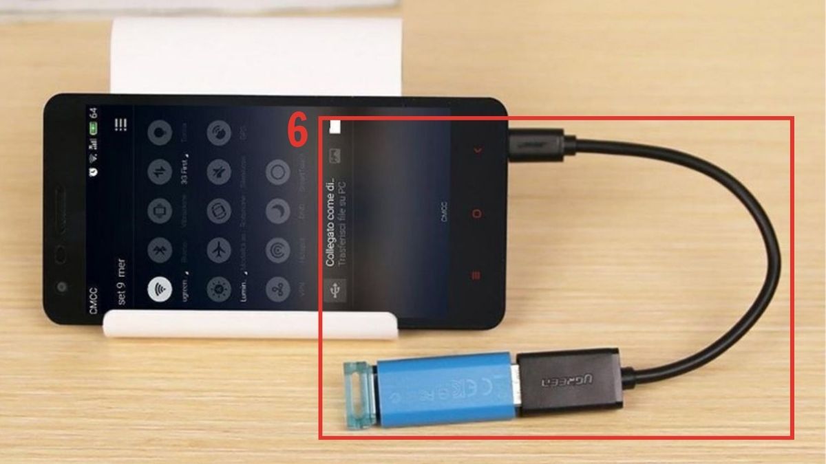 Kết nối USB sau khi thực hiện hướng dẫn bật OTG trên điện thoại Oppo thành công.