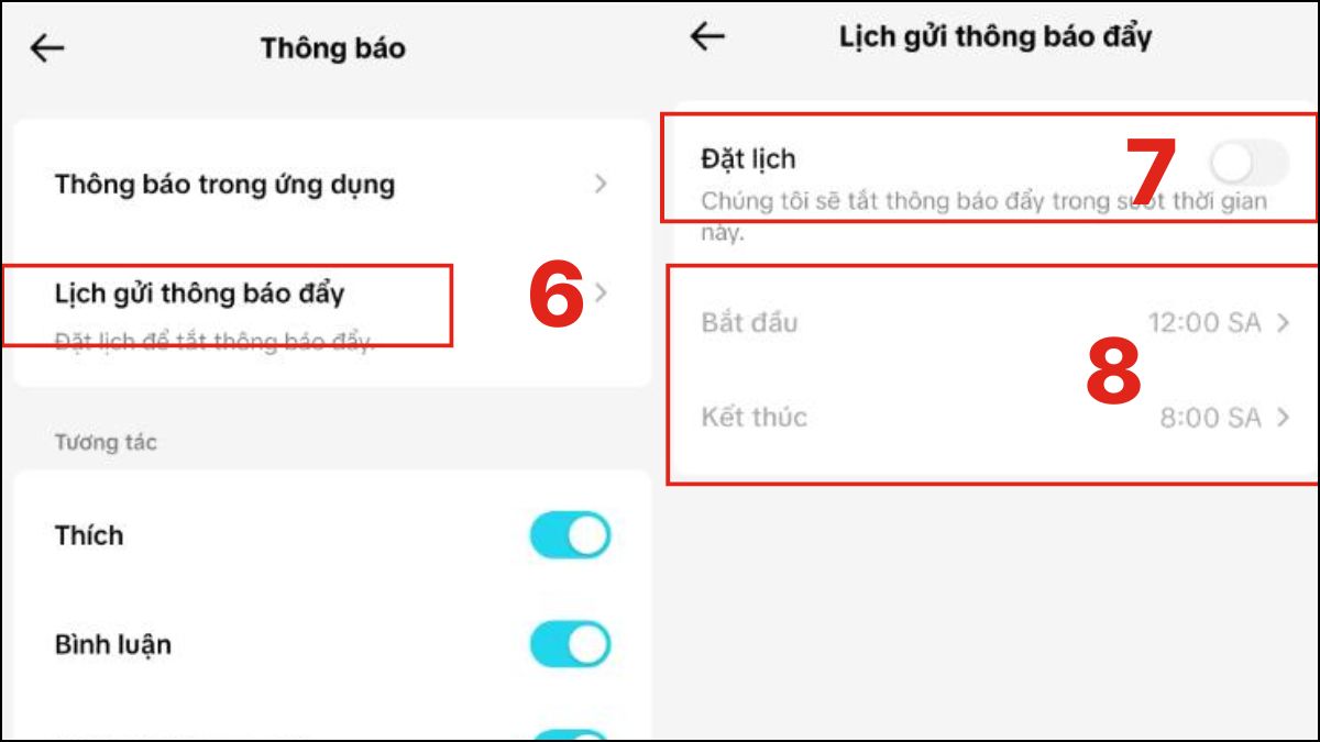 Đặt lịch gửi để hoàn thiện cách tắt thông báo tiktok trên iphone hiệu quả.
