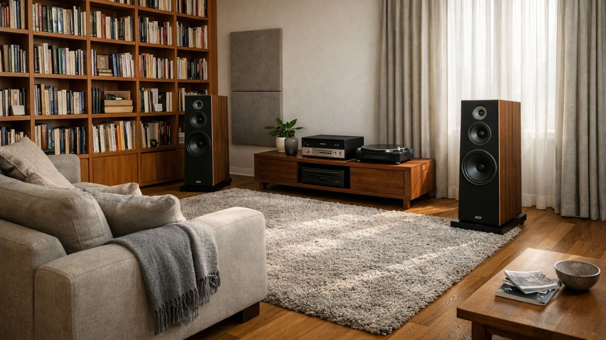 Sử dụng vật dụng mềm để tối ưu cách bố trí loa karaoke gia đình hiệu quả.