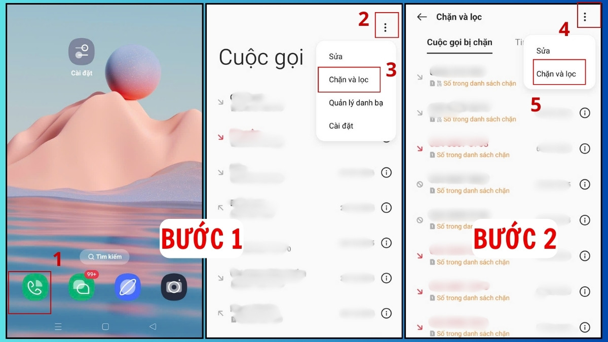 Sử dụng tính năng Chặn và lọc trên điện thoại Oppo để ngăn chặn số rác.