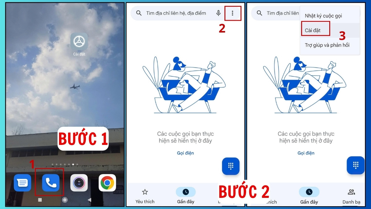 Mở cài đặt để thực hiện cách chặn số lạ ngoài đầu số 028 trên máy.