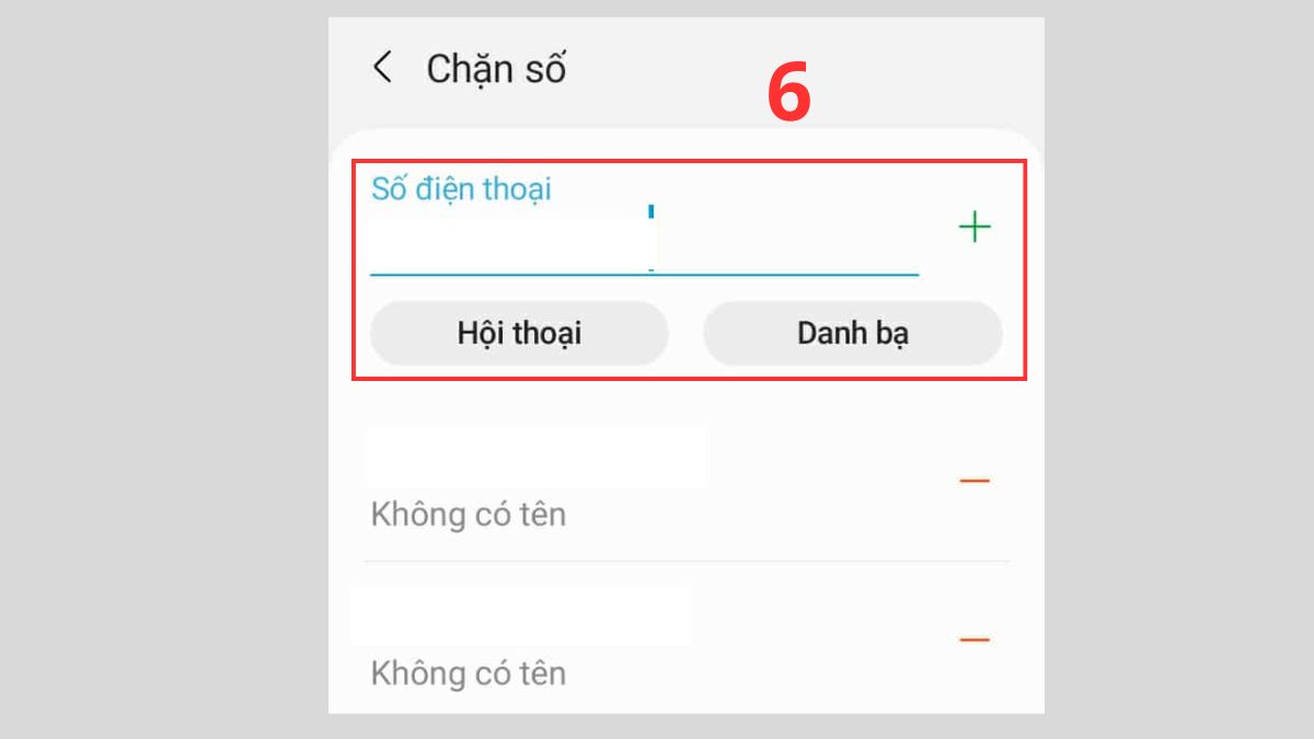 Lựa chọn hội thoại cụ thể để thực hiện cách chặn tin nhắn rác trên điện thoại samsung.