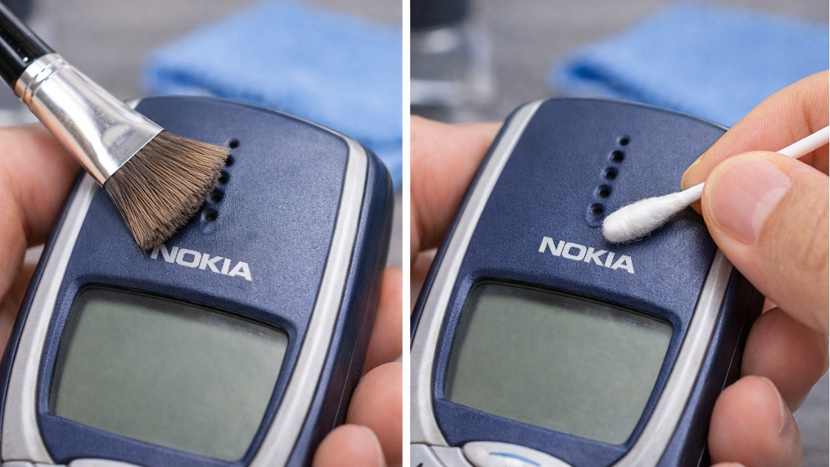 Vệ sinh khe loa để tăng âm lượng loa ngoài Nokia hiệu quả khi bị nhỏ hoặc rè.