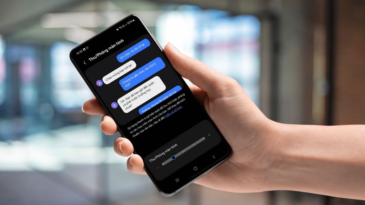 Tăng thu phóng màn hình và cỡ chữ, mẹo cài đặt cỡ chữ trên Samsung cho người mắt kém.