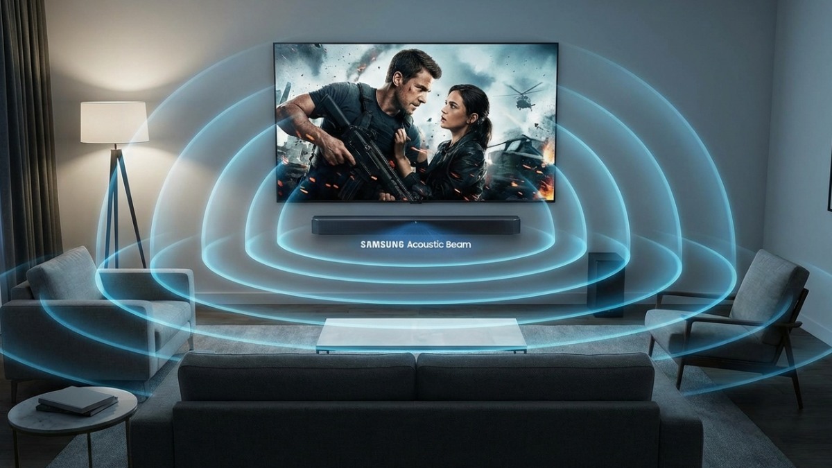 Lựa chọn chế độ Adaptive Sound hoặc Surround khi chỉnh loa soundbar samsung.