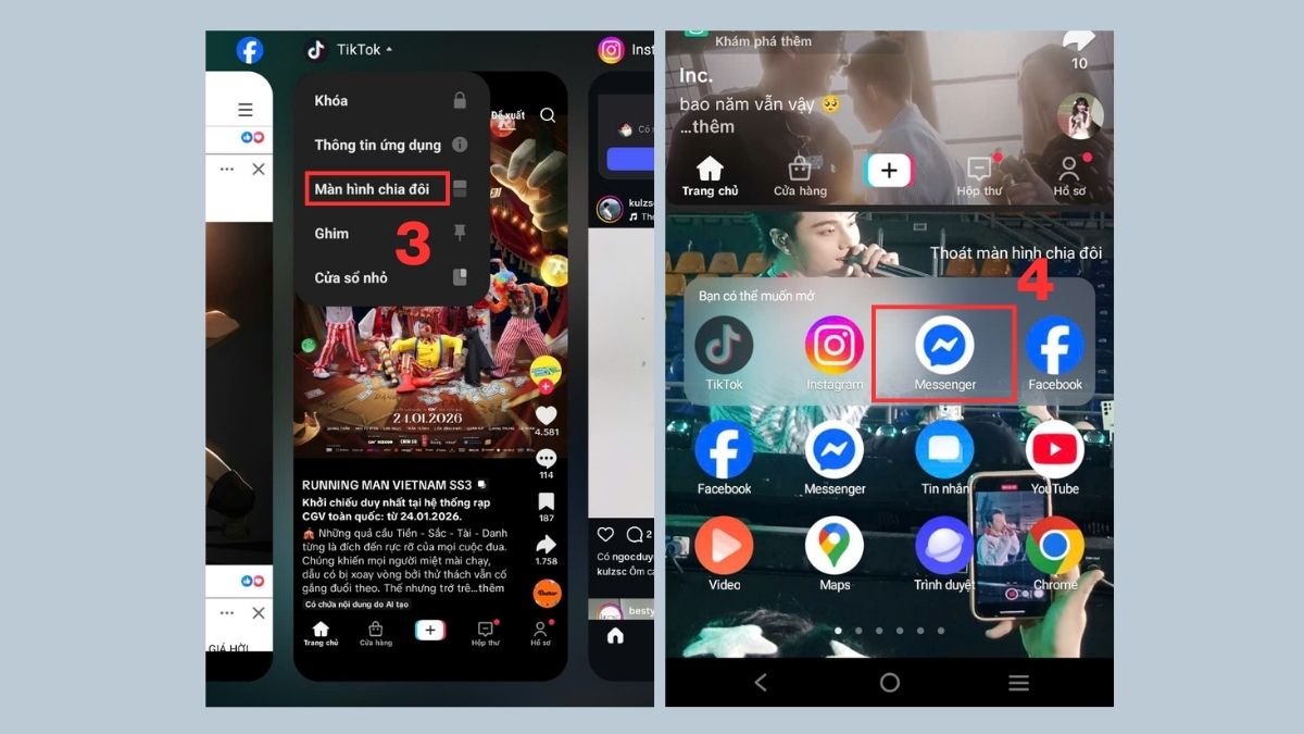 Tính năng đa cửa sổ và cách chia đôi màn hình Android trên dòng máy Vivo.