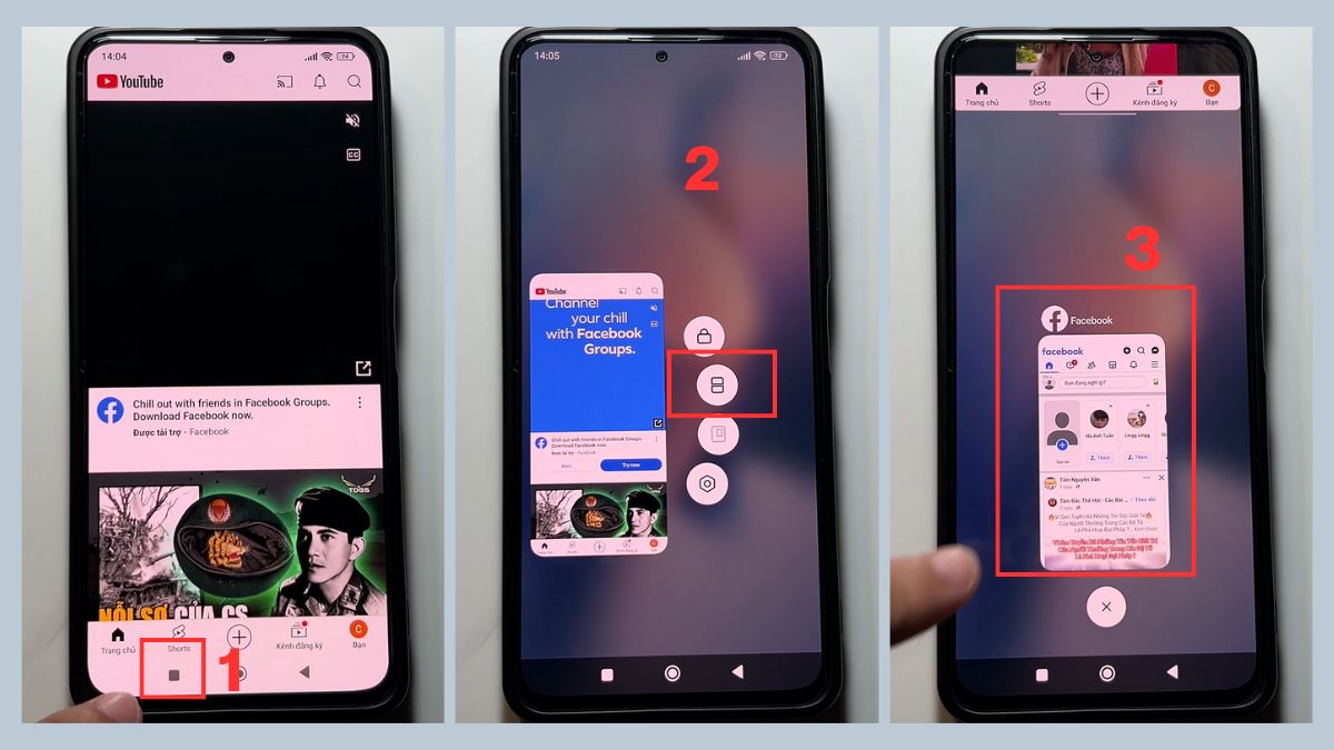 Cách chia 2 màn hình Android trên Xiaomi bằng cách nhấn giữ biểu tượng ứng dụng.