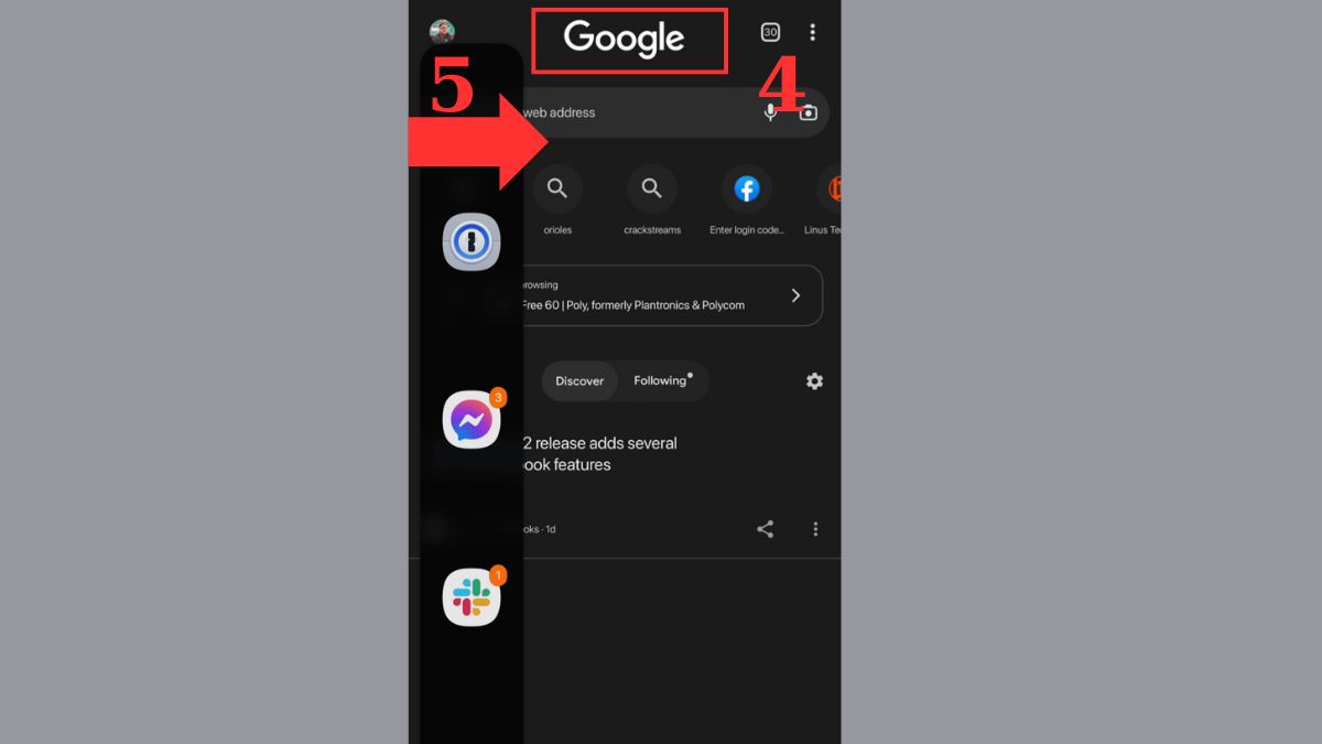 Cách chia màn hình Samsung từ thanh Edge Panels