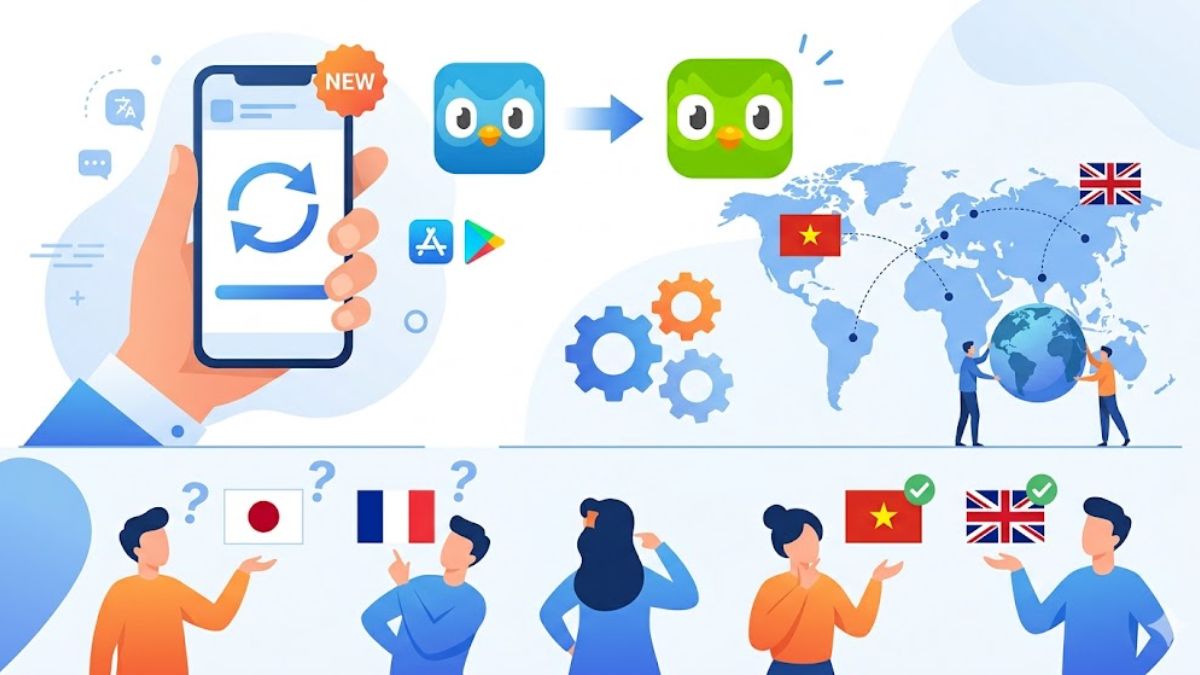 Thao tác cách đổi Duolingo sang tiếng Việt bằng việc thêm khóa học mới trên máy tính.