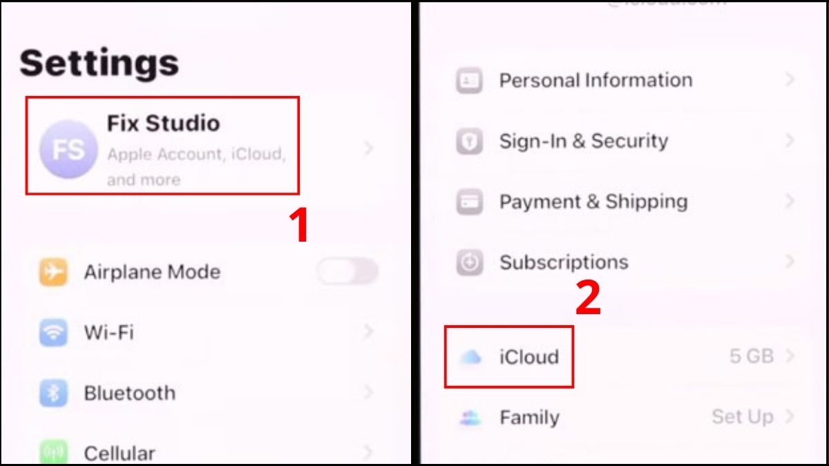 Truy cập cài đặt iCloud trên iPhone để đồng bộ dữ liệu khi thực hiện cách ghi âm trên Apple Watch.