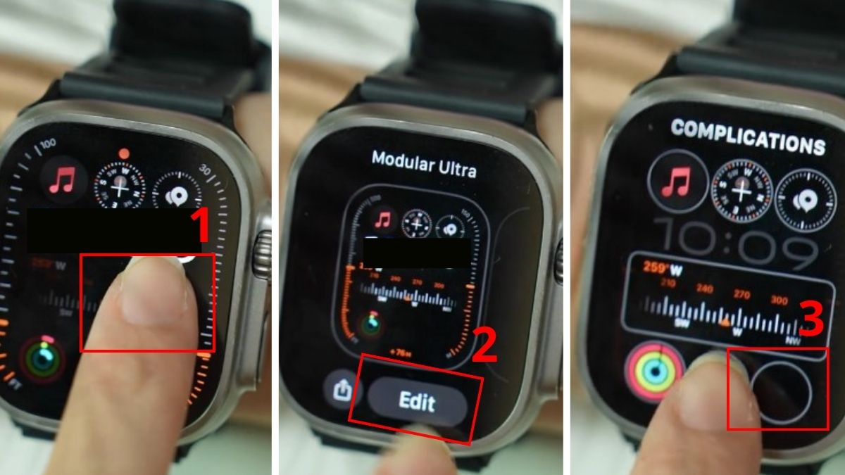 Chỉnh sửa mặt đồng hồ để tạo lối tắt giúp thực hiện cách ghi âm trên Apple Watch nhanh.