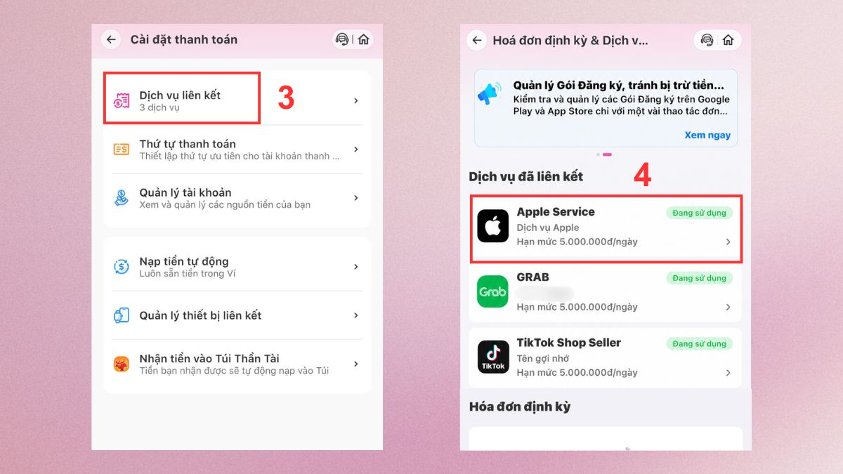 Chọn Apple Service khi thực hiện cách hủy thanh toán apple service trên momo.