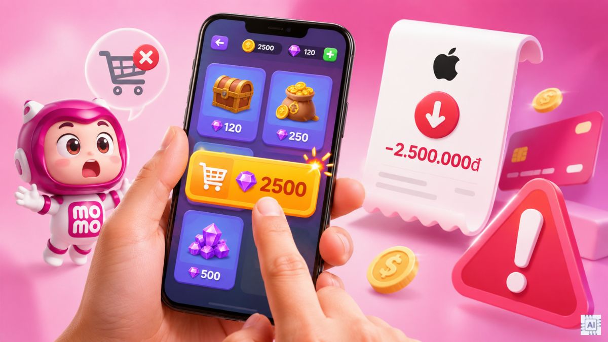 Mua nhầm game in-app cần cách hủy thanh toán apple service trên momo.