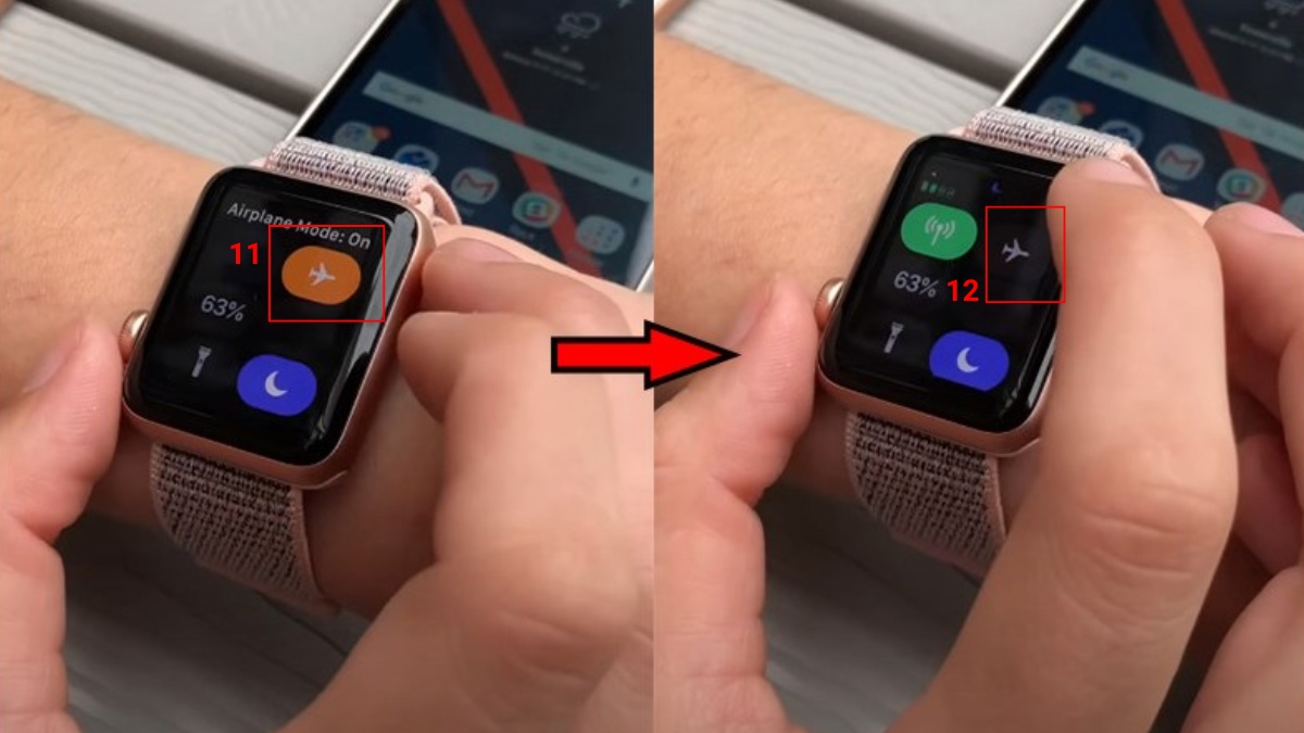 Thiết lập chế độ máy bay trên Apple Watch để kích hoạt khả năng hoạt động độc lập.