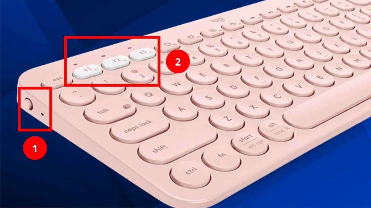 Đèn LED nhấp nháy báo hiệu sẵn sàng cho cách kết nối bàn phím Logitech với iPad.