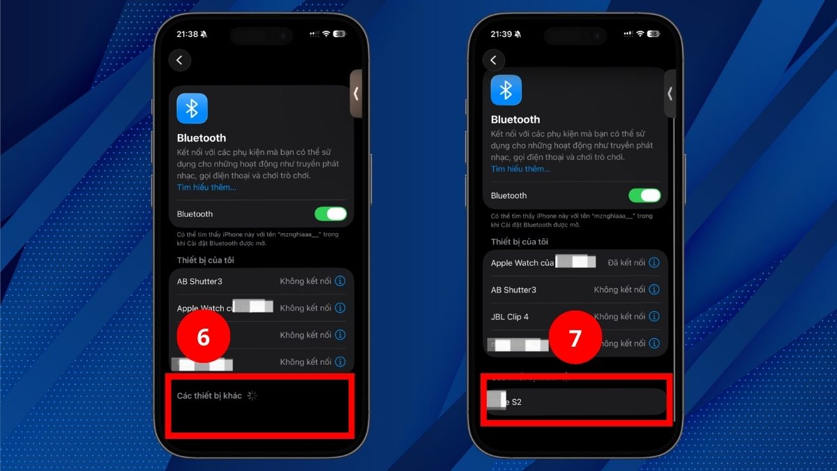 Chọn tên thiết bị trong danh sách để thực hiện cách kết nối bàn phím Logitech với iPad.