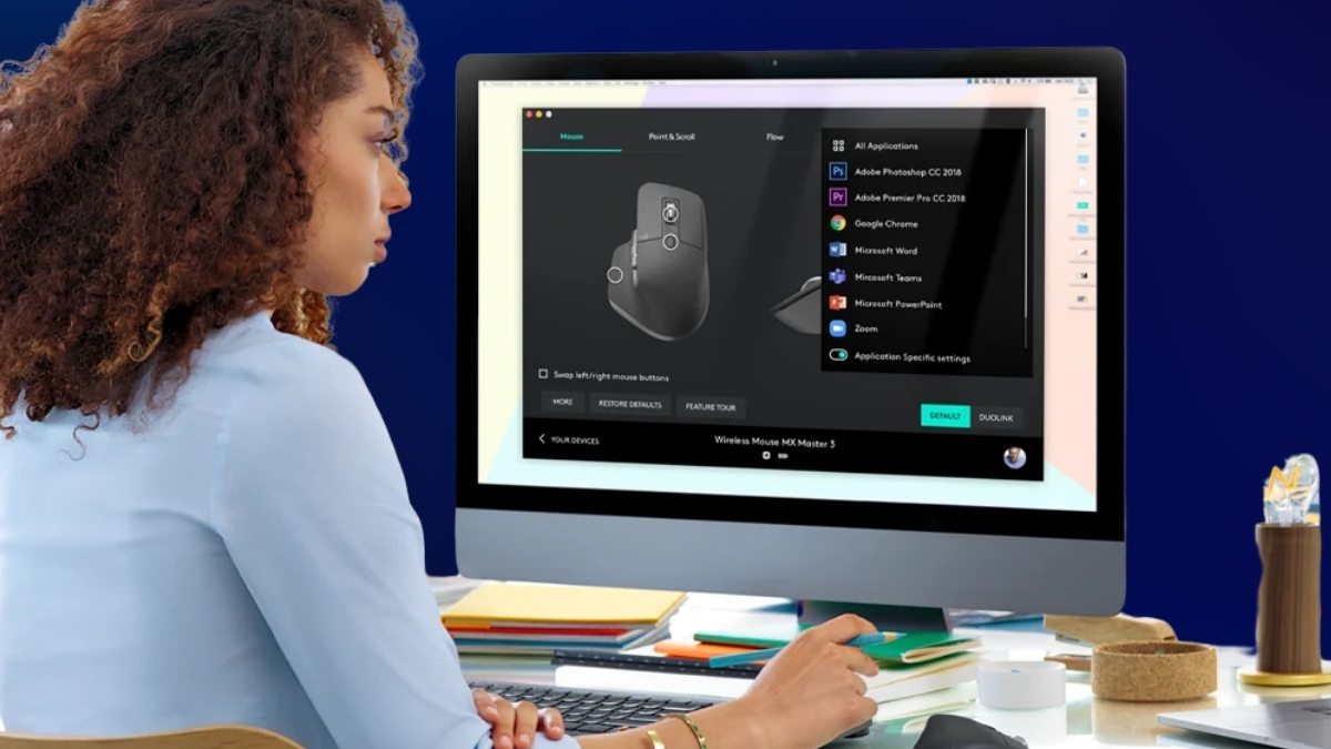 Giao diện phần mềm Logi Options+ hỗ trợ tùy chỉnh sau khi thực hiện cách kết nối bàn phím Logitech.