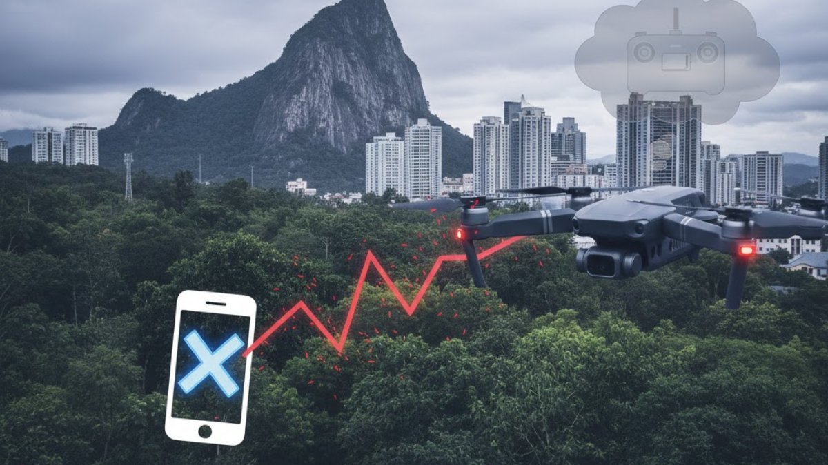 Luôn hướng ăng-ten về phía máy bay để duy trì kết nối flycam với điện thoại ổn định và an toàn khi bay.