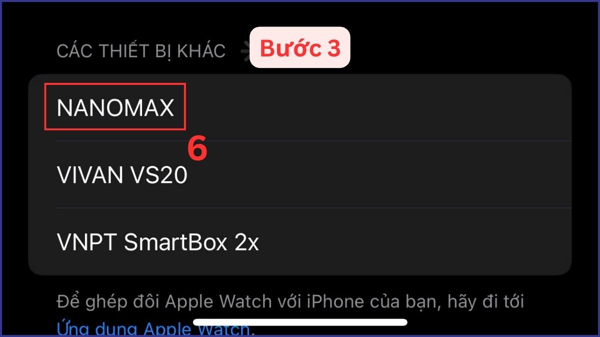 Chọn đúng tên thiết bị để hoàn tất kết nối bluetooth loa kéo Nanomax nhanh chóng.