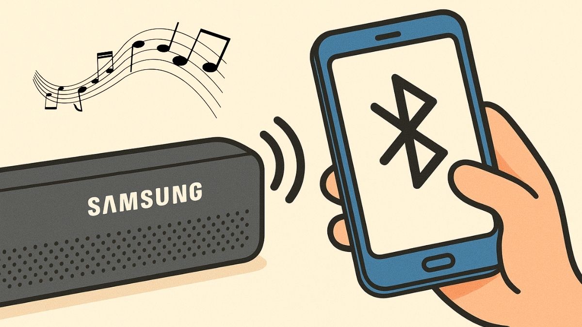 minh hoạ cách kết nối loa samsung với điện thoại bằng kết nối không dây bluetooth