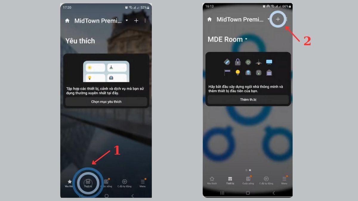 cách kết nối loa thanh samsung với điện thoại qua ứng dụng smartthings chọn thêm thiết bị