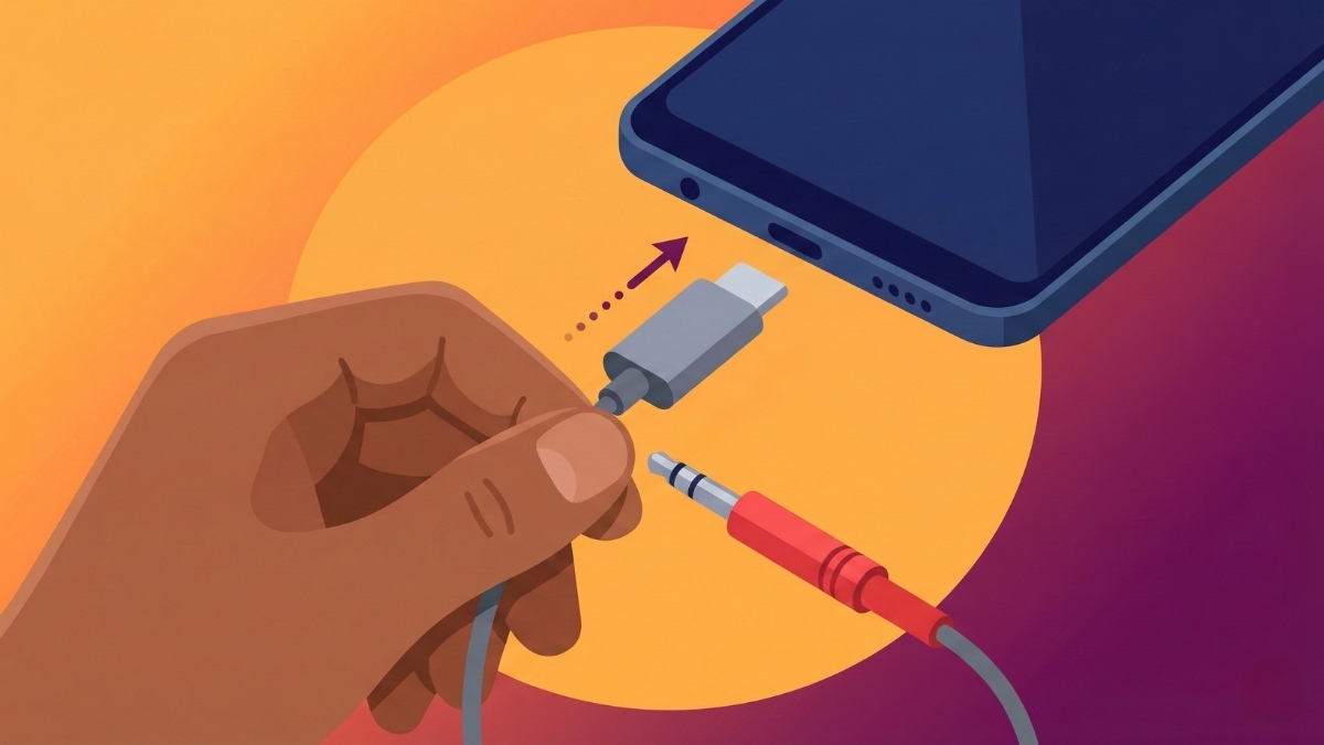 Sử dụng dongle chuyển đổi giúp kết nối tai nghe có dây với iPhone 11 dễ dàng.