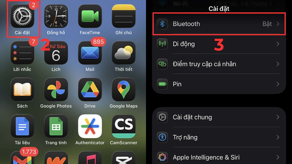 Vào Cài đặt Bluetooth để hỗ trợ cách kết nối tai nghe bluetooth Huawei với điện thoại.