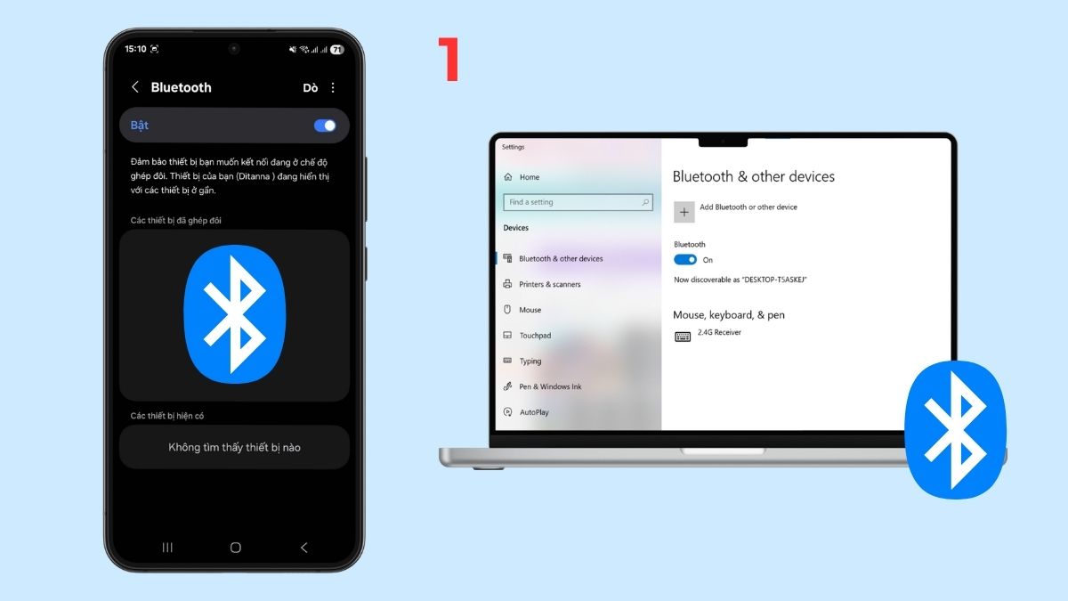 Bật Bluetooth trên 2 thiết bị để dùng tính năng kết nối tai nghe Huawei đa điểm.