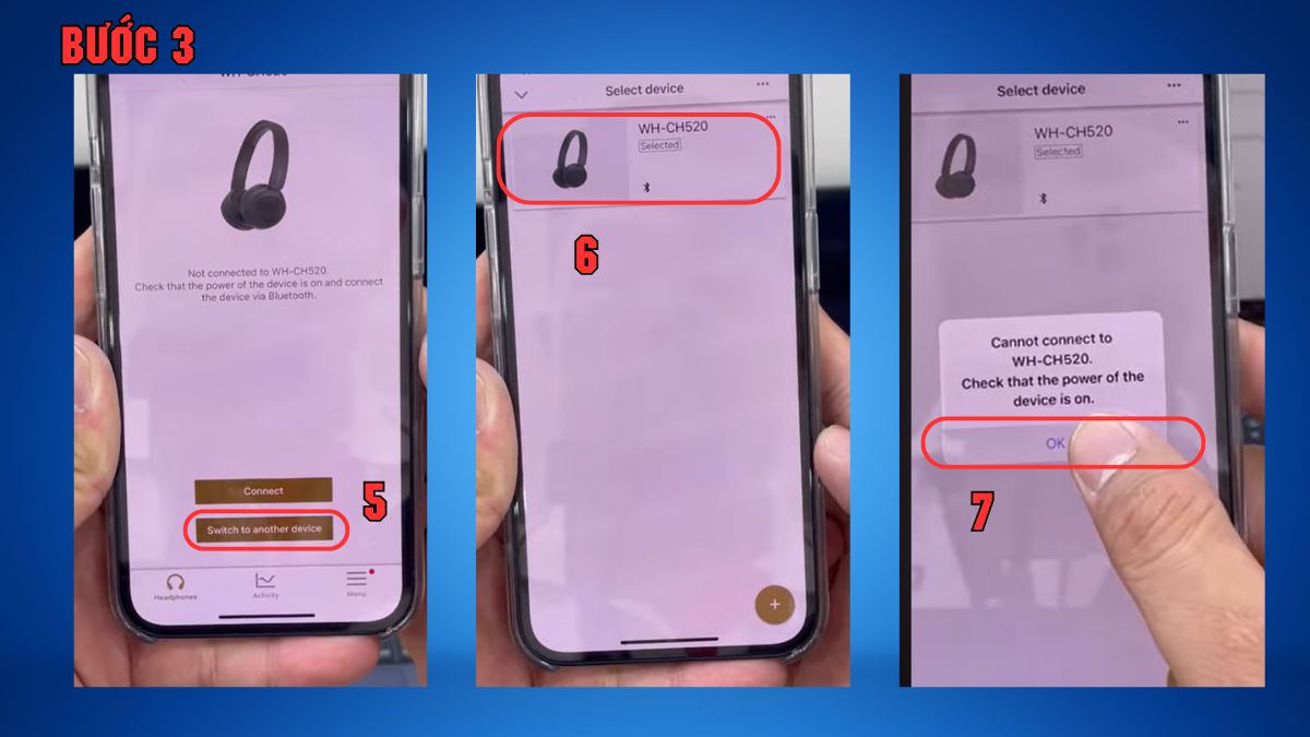 Chuyển đổi thiết bị linh hoạt là ưu điểm trong cách sử dụng tai nghe Sony WH-CH520.