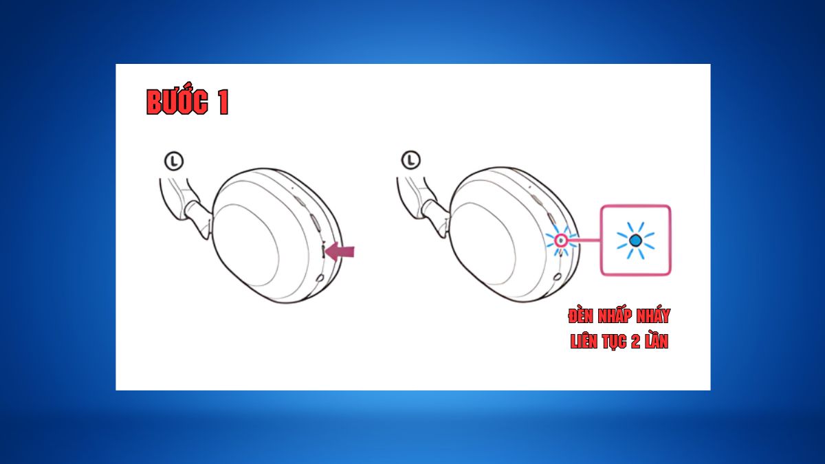 Đưa tai nghe về chế độ Pair để kết nối tai nghe Sony WH-CH520 với laptop Windows.