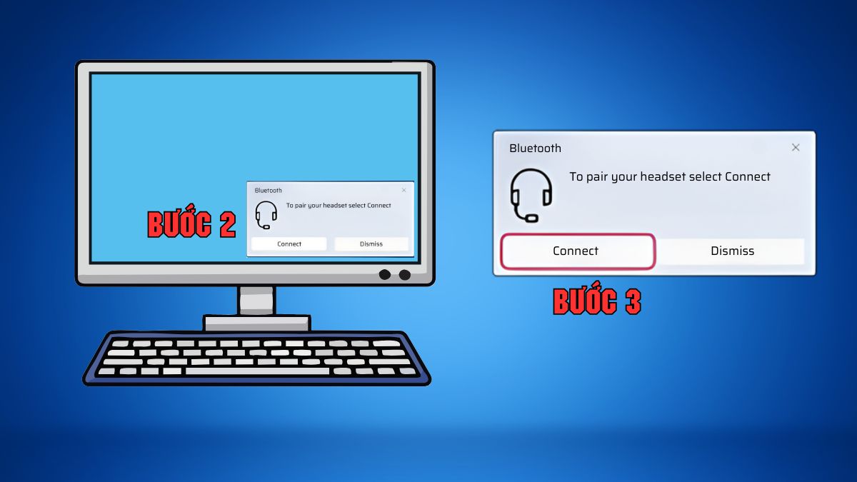 Thông báo Swift Pair xuất hiện khi thực hiện cách kết nối tai nghe Sony WH-CH520 với laptop.