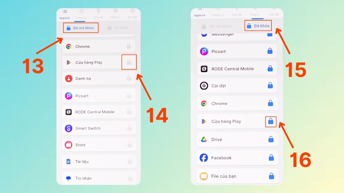 Khóa Cửa hàng Play trong Applock Pro, hoàn tất cách khóa ch play không cho tải ứng dụng