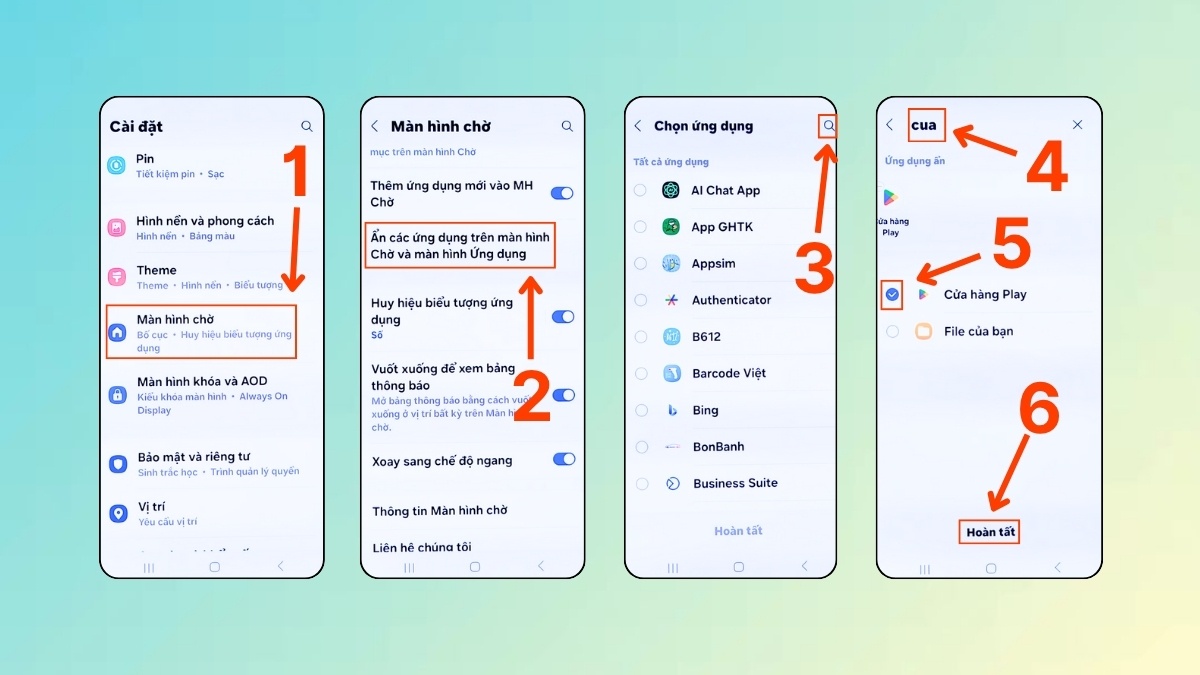Ẩn Cửa hàng Play khỏi màn hình điện thoại, giúp giới hạn tải ứng dụng Android