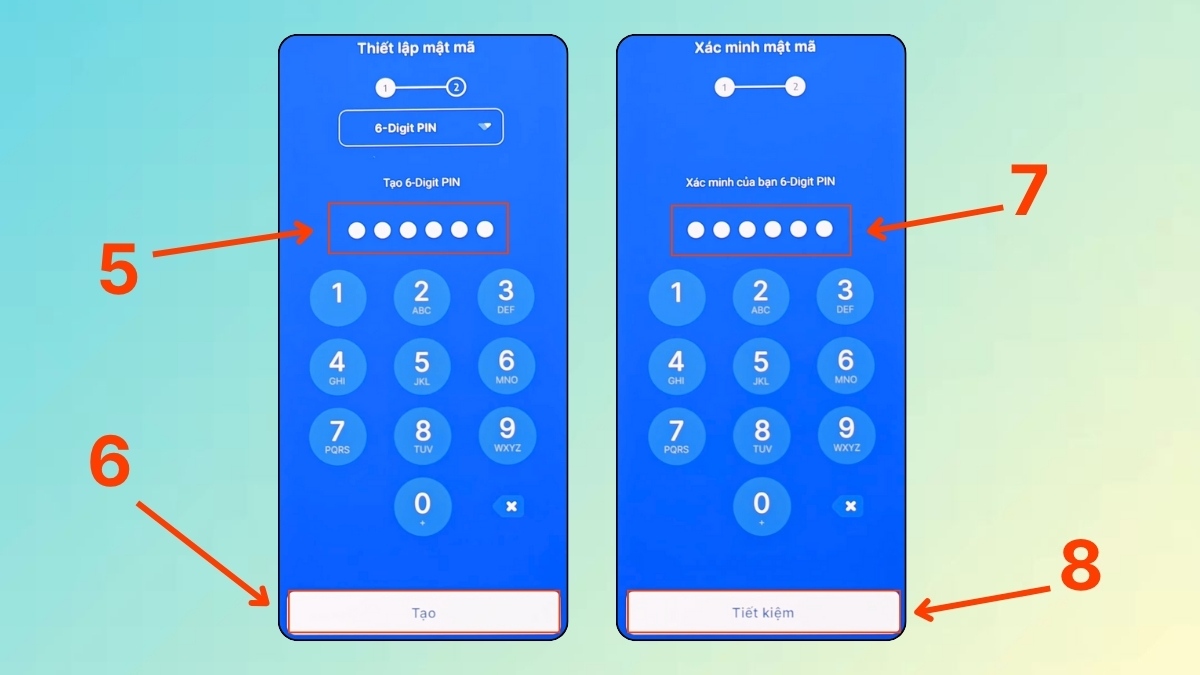 Thiết lập mã bảo vệ 6-digit PIN cho Applock Pro để đảm bảo cách khóa không cho tải ứng dụng trên ch play an toàn