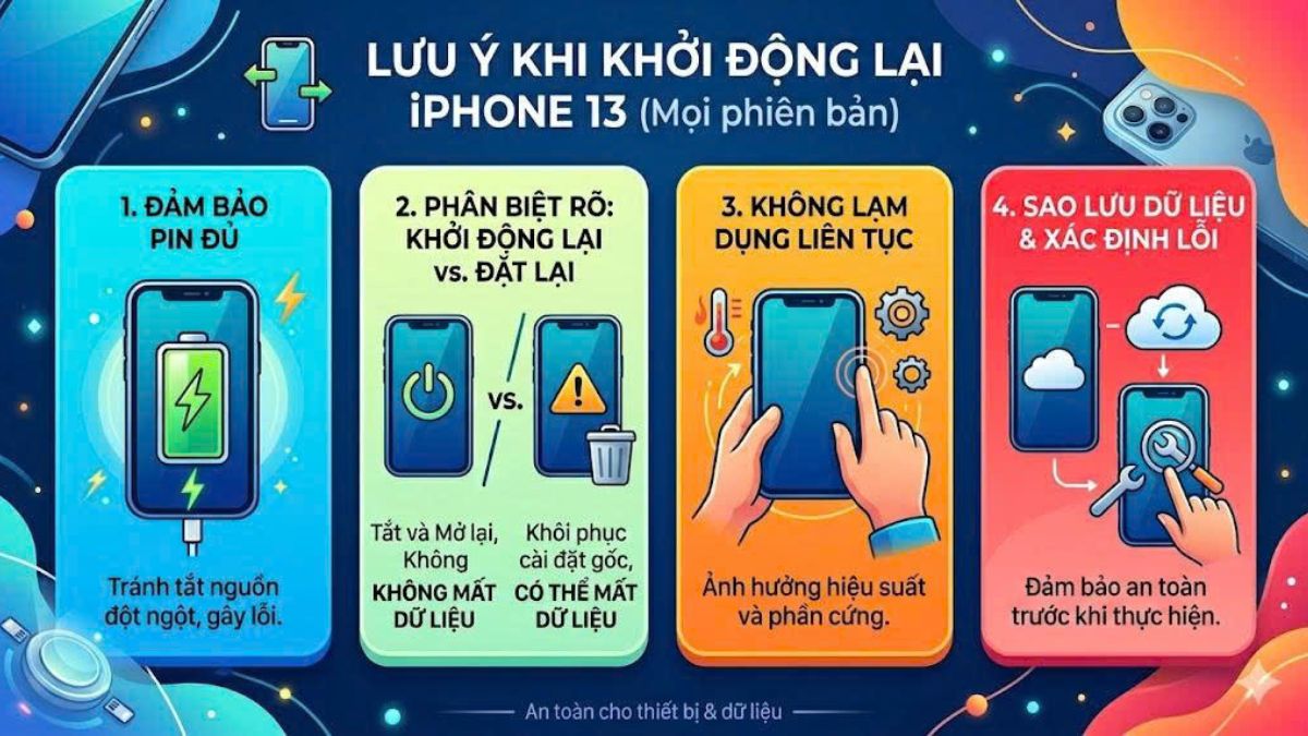 Đảm bảo pin đủ trước khi thực hiện cách khởi động lại iphone 13.
