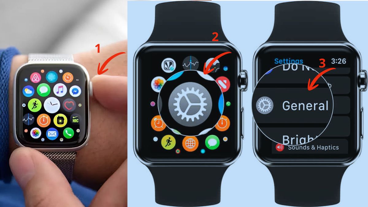 Vào mục Cài đặt chung là bước đầu trong cách kiểm tra apple watch đời nào qua Model.