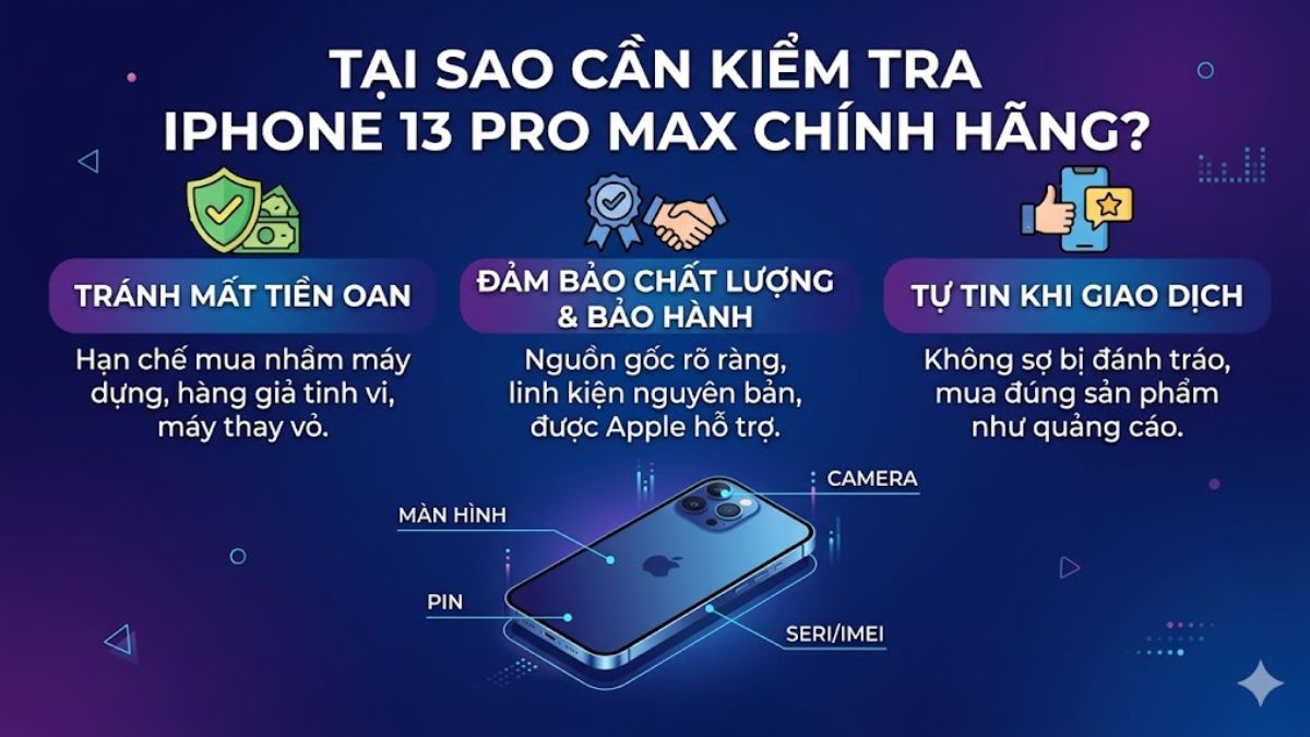 Infographic lý do cần thực hiện cách kiểm tra iphone 13 pro max thật giả trước khi mua