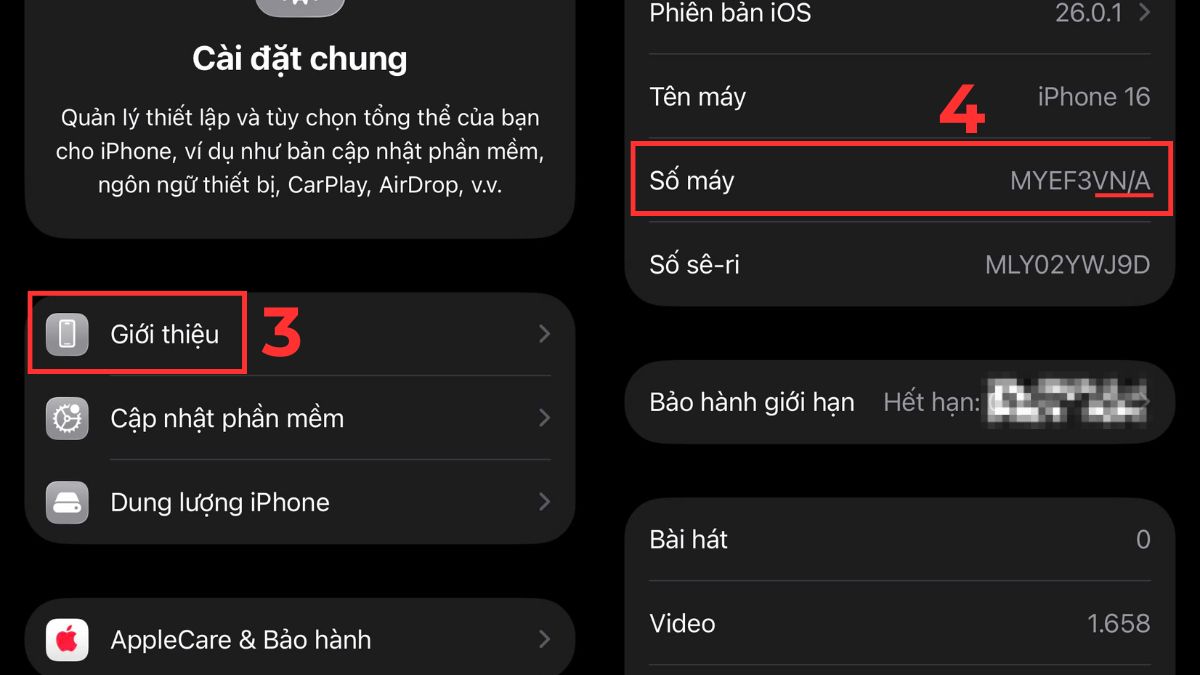 Xác định mã vùng phân phối VN/A là cách kiểm tra iphone 13 pro max thật giả