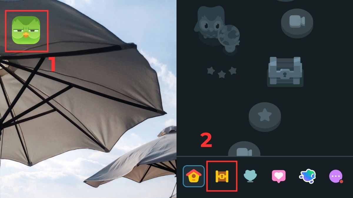 Hướng dẫn cách làm nhiệm vụ bạn bè trên duolingo qua mục nhiệm vụ hình chiếc rương.